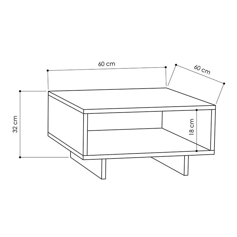 Τραπεζάκι σαλονιού Hola Megapap μελαμίνης χρώμα ανθρακί 60x60x32εκ. - Hippiehome.gr