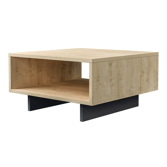 Τραπεζάκι σαλονιού Hola Megapap μελαμίνης χρώμα φυσικό οξιάς - ανθρακί 60x60x32εκ. - Hippiehome.gr