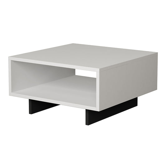 Τραπεζάκι σαλονιού Hola Megapap μελαμίνης χρώμα λευκό - ανθρακί 60x60x32εκ. - Hippiehome.gr