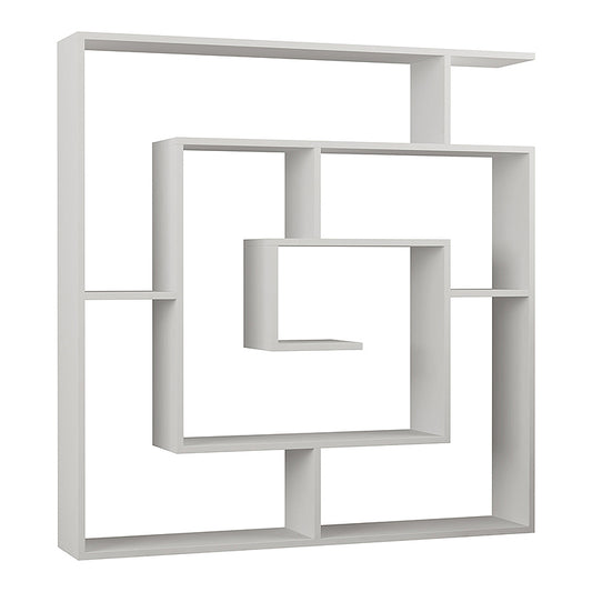 Βιβλιοθήκη μελαμίνης Labirent Megapap χρώμα λευκό 125x22x129εκ. - Hippiehome.gr