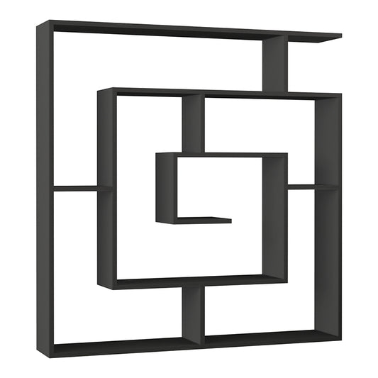 Βιβλιοθήκη μελαμίνης Labirent Megapap χρώμα ανθρακί 125x22x129εκ. - Hippiehome.gr