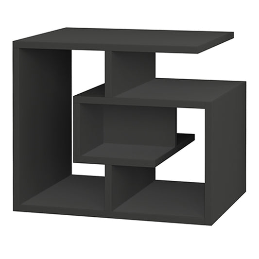 Βοηθητικό τραπεζάκι Labirent Megapap από μελαμίνη χρώμα ανθρακί 54x40x45εκ. - Hippiehome.gr