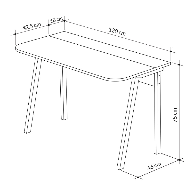 Γραφείο εργασίας Luton Megapap από μελαμίνη χρώμα γκρι ρετρό/λευκό 120x60x75εκ. - Hippiehome.gr