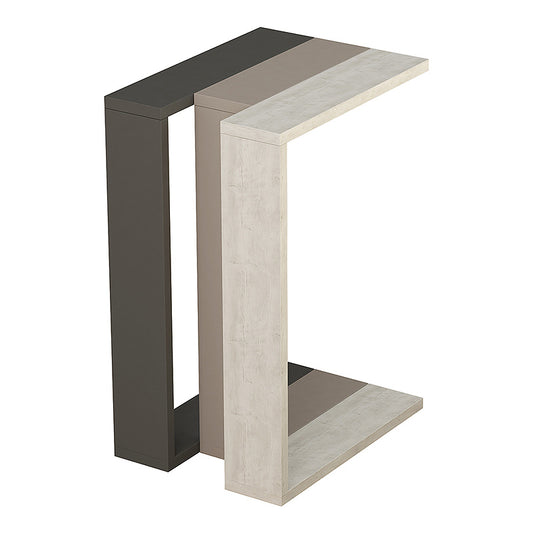 Τραπεζάκι βοηθητικό Muju Megapap μελαμίνης ανοιχτή μόκα/λευκό αντικέ/ανθρακί 30x40x57εκ. - Hippiehome.gr