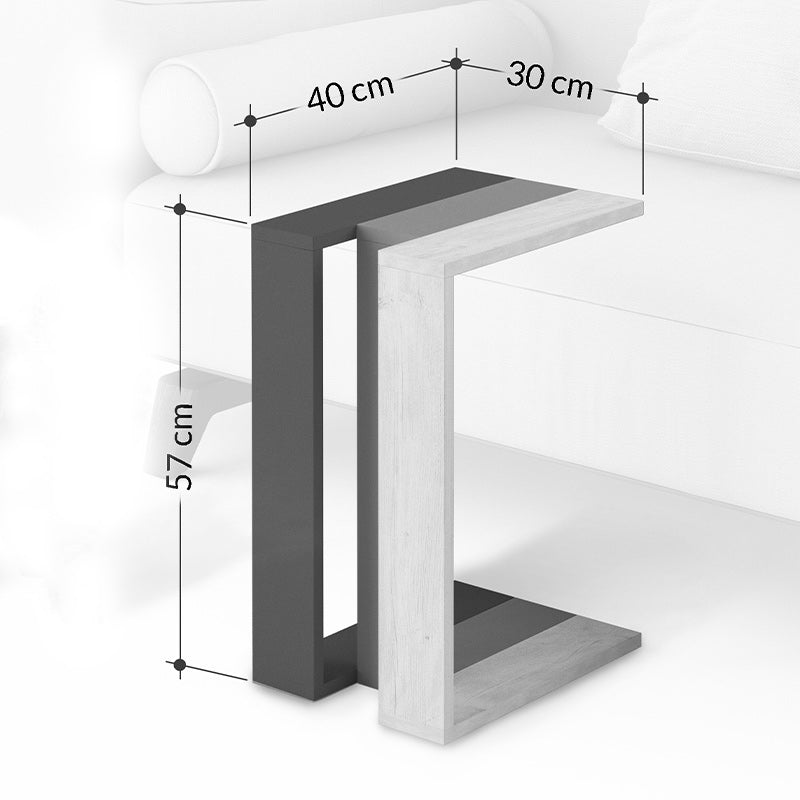 Τραπεζάκι βοηθητικό Muju Megapap μελαμίνης ανοιχτή μόκα/λευκό αντικέ/ανθρακί 30x40x57εκ. - Hippiehome.gr