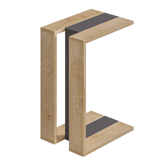 Τραπεζάκι βοηθητικό Muju Megapap μελαμίνης χρώμα φυσικό οξιάς/ανθρακί 30x40x57εκ. - Hippiehome.gr