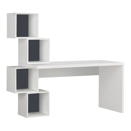 Γραφείο εργασίας Balance Megapap από μελαμίνη χρώμα λευκό 153,5x60x143εκ - Hippiehome.gr