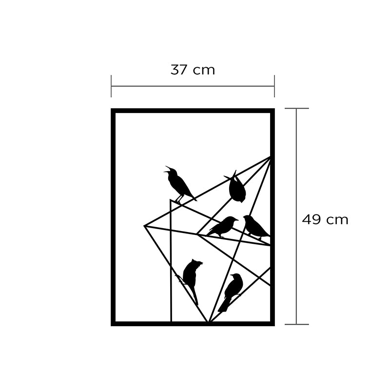 Διακοσμητικό τοίχου Birds on Wire Megapap μεταλλικό χρώμα μαύρο 37x2x49εκ. - Hippiehome.gr