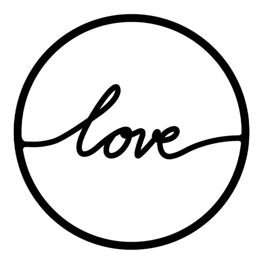 Διακοσμητικό τοίχου Love Megapap μεταλλικό χρώμα μαύρο 45x2x45εκ. - Hippiehome.gr