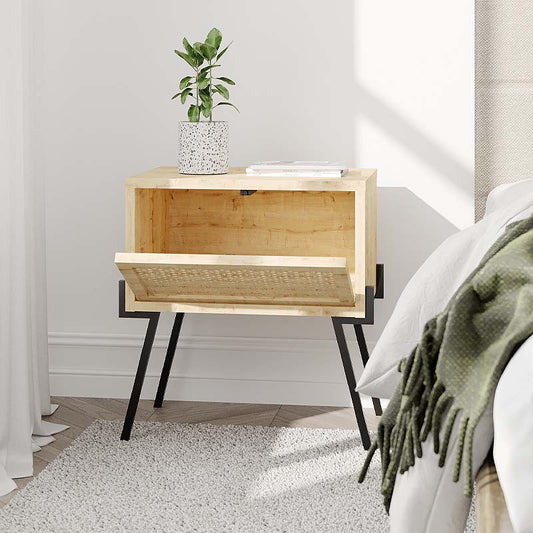 Κομοδίνο μελαμίνης Naive Megapap χρώμα φυσικό οξιάς 48x34x51εκ. - Hippiehome.gr