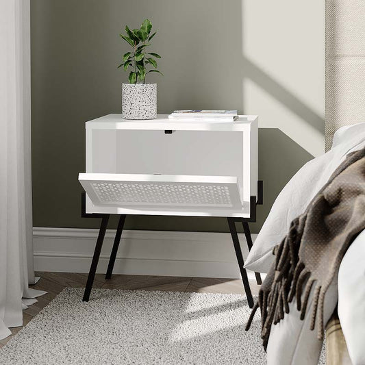 Κομοδίνο μελαμίνης Naive Megapap χρώμα λευκό 48x34x51εκ. - Hippiehome.gr