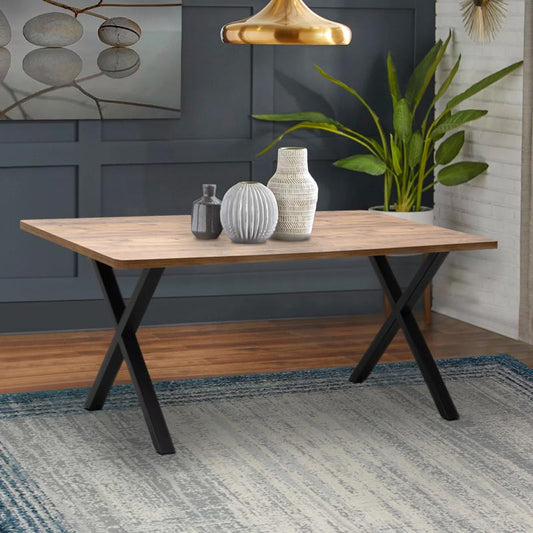 Τραπέζι Jeremy Megapap Mdf - μεταλλικό χρώμα ακακίας 140x80x75εκ. - Hippiehome.gr