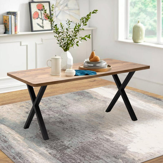 Τραπέζι Jeremy Megapap Mdf - μεταλλικό χρώμα ακακίας 160x80x75εκ. - Hippiehome.gr