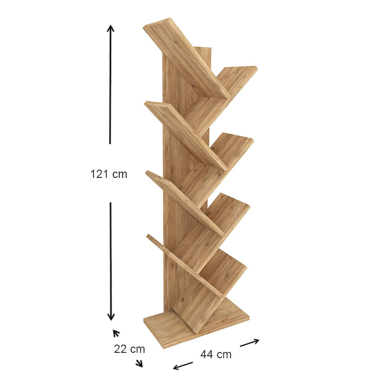 Βιβλιοθήκη μελαμίνης Milton Megapap χρώμα pine oak 44x22x121εκ. - Hippiehome.gr