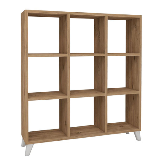 Βιβλιοθήκη μελαμίνης Saul Megapap χρώμα pine oak 88,2x20x88,2εκ. - Hippiehome.gr