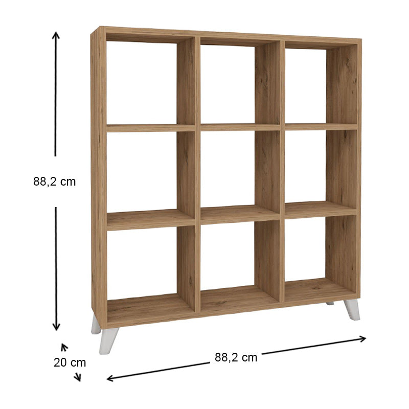 Βιβλιοθήκη μελαμίνης Saul Megapap χρώμα pine oak 88,2x20x88,2εκ. - Hippiehome.gr