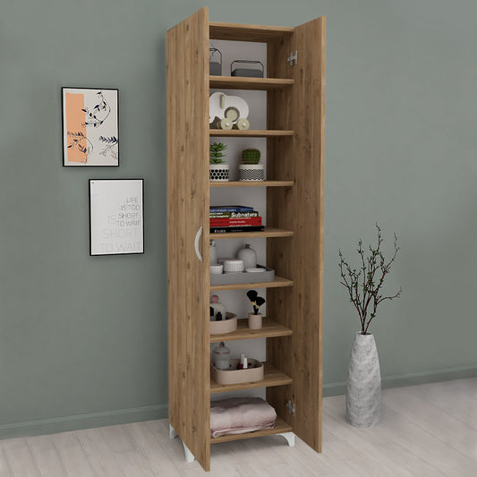 Ντουλάπα - Παπουτσοθήκη μελαμίνης Lilly Megapap χρώμα pine oak 49x32x178εκ. - Hippiehome.gr