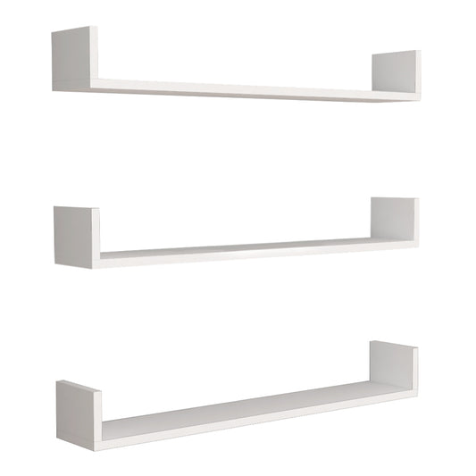 Ραφιέρα τοίχου Tyrion Megapap 3 τεμαχίων από μελαμίνη χρώμα λευκό 90x15x12εκ. - Hippiehome.gr