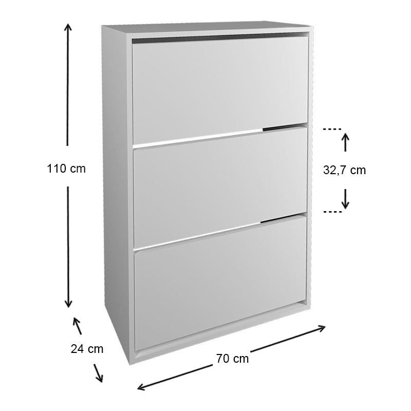 Παπουτσοθήκη μελαμίνης Nave Megapap 18 ζευγών χρώμα λευκό 73,6x24x110εκ. - Hippiehome.gr