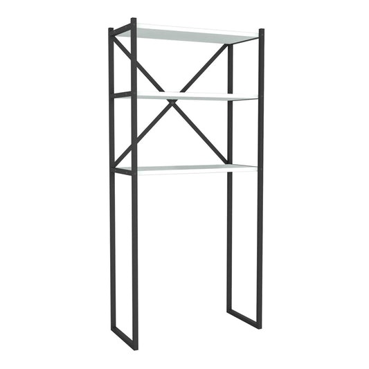 Έπιπλο πλυντηρίου Mindy Megapap μεταλλικό - μελαμίνης χρώμα μαύρο - λευκό 66x34x160εκ. - Hippiehome.gr