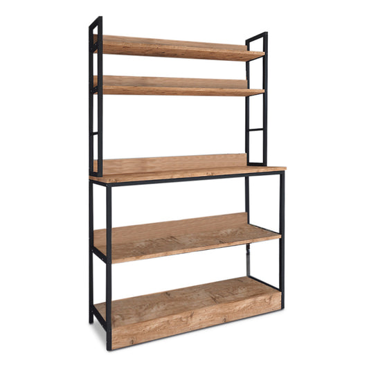 Έπιπλο κουζίνας Foyer Megapap μεταλλικό - μελαμίνης χρώμα μαύρο - pine oak 101x36x160,7εκ. - Hippiehome.gr