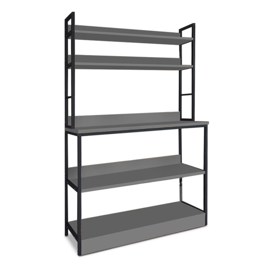 Έπιπλο κουζίνας Foyer Megapap μεταλλικό - μελαμίνης χρώμα μαύρο - ανθρακί 101x36x160,7εκ. - Hippiehome.gr