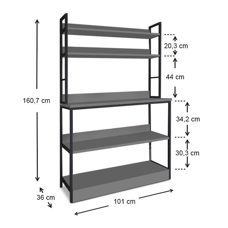 Έπιπλο κουζίνας Foyer Megapap μεταλλικό - μελαμίνης χρώμα μαύρο - ανθρακί 101x36x160,7εκ. - Hippiehome.gr