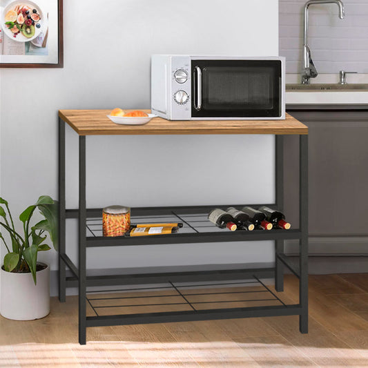 Βοηθητικό τραπεζάκι για φουρνάκι Mulligan Megapap μεταλλικό - μελαμίνης χρώμα μαύρο - pine oak 80x40x80εκ. - Hippiehome.gr