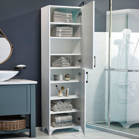 Ντουλάπι κουζίνας/μπάνιου Charlie Megapap χρώμα λευκό 49x31,8x173,9εκ. - Hippiehome.gr