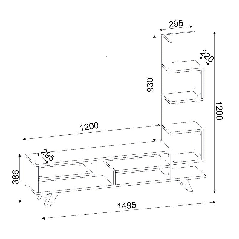 Έπιπλο τηλεόρασης Granada Megapap από μελαμίνη χρώμα λευκό - cordoba 149,5x29,5x120εκ. - Hippiehome.gr