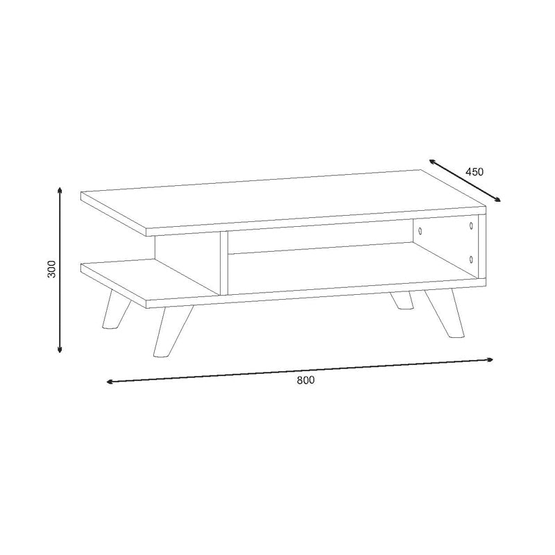 Τραπεζάκι σαλονιού Titus Megapap από μελαμίνη χρώμα λευκό 80x45x30εκ. - Hippiehome.gr