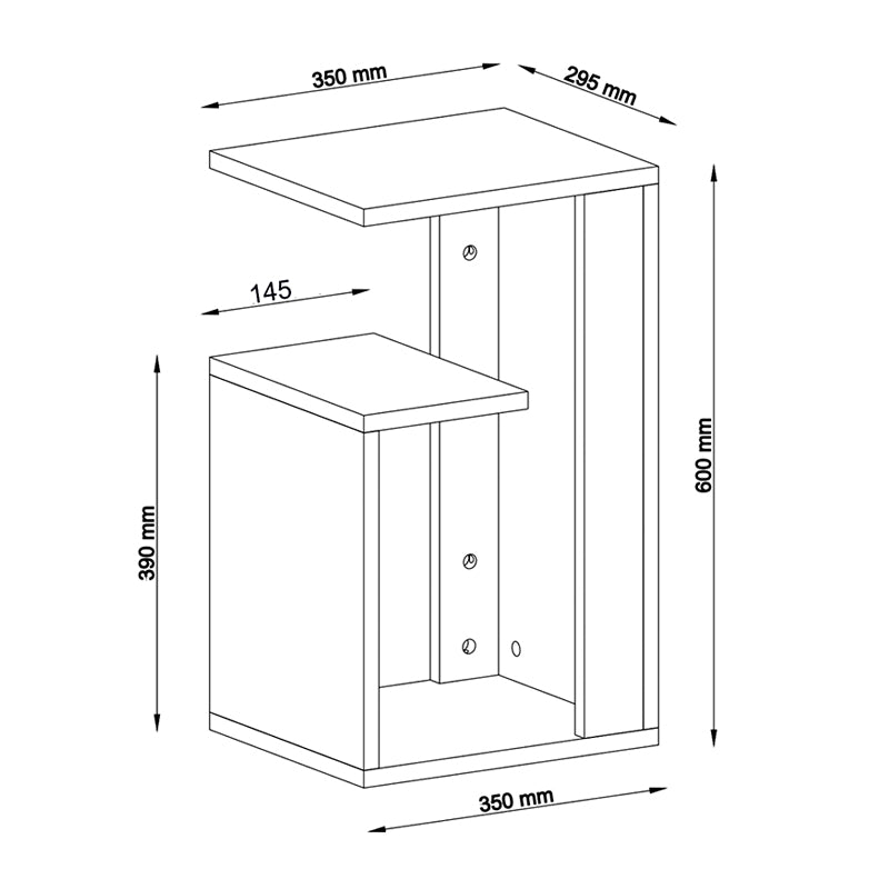 Τραπεζάκι βοηθητικό Rosana Megapap από μελαμίνη χρώμα λευκό 35x29,5x60εκ. - Hippiehome.gr