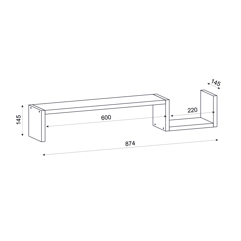 Ραφιέρα τοίχου Happy Megapap από μελαμίνη χρώμα λευκό 87,4x14,5x14,5εκ. - Hippiehome.gr