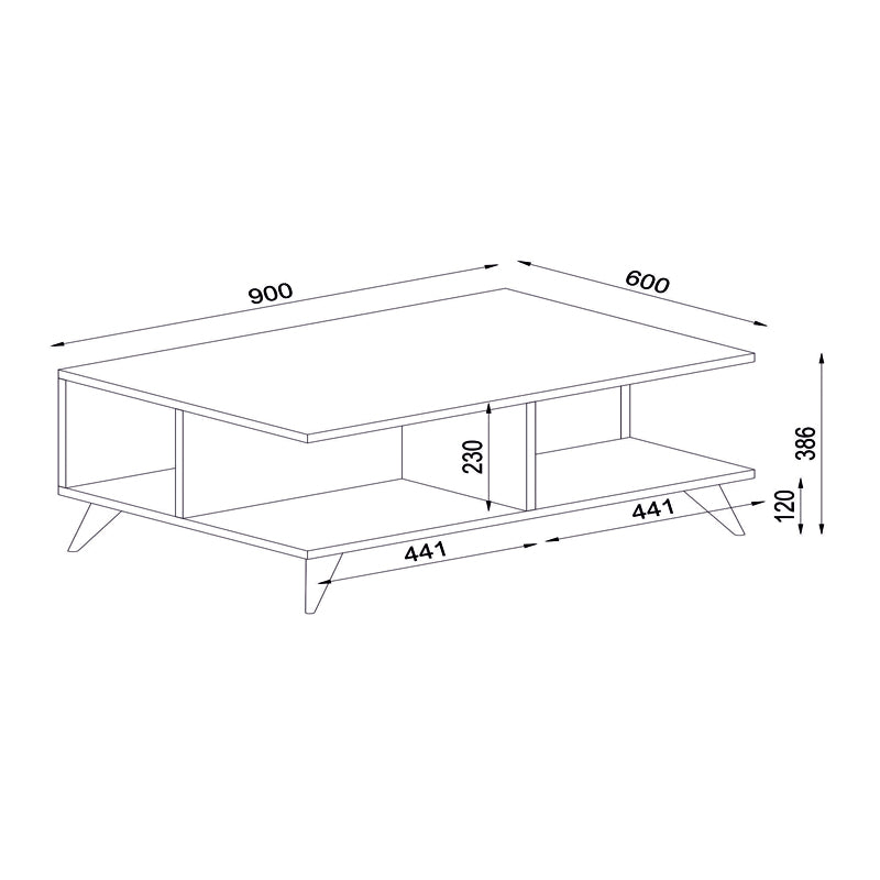 Τραπεζάκι σαλονιού Sedra Megapap από μελαμίνη χρώμα λευκό 90x60x38,6εκ. - Hippiehome.gr