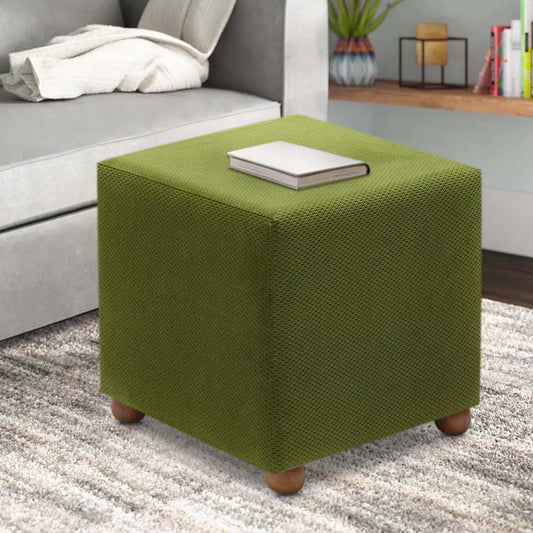 Σκαμπώ Ranma Megapap υφασμάτινο χρώμα πράσινο 40x40x40εκ. - Hippiehome.gr