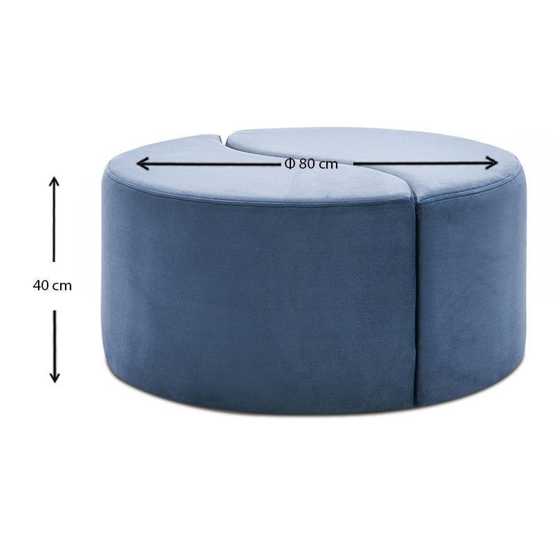 Σκαμπώ Alis Megapap βελούδινο χρώμα μπλε 80x80x40εκ. - Hippiehome.gr