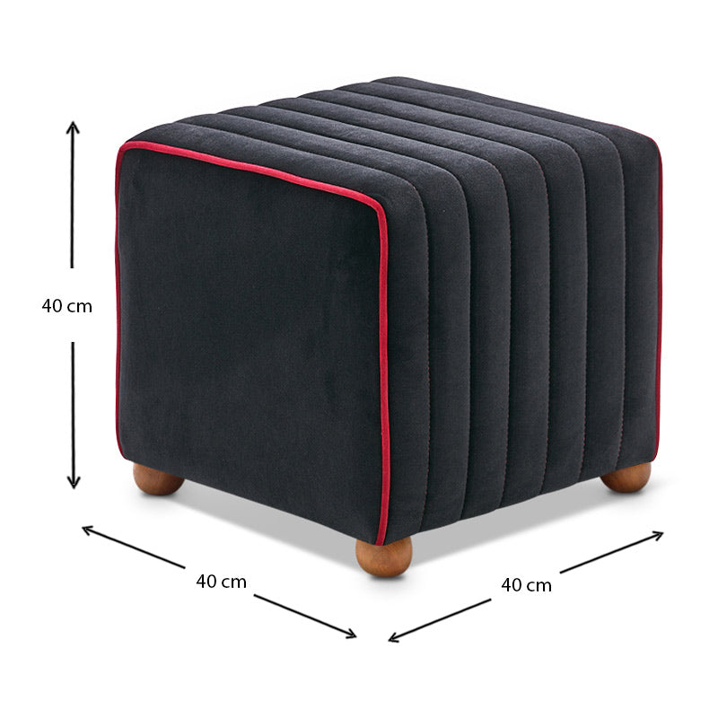 Σκαμπώ Mona Megapap βελούδινο χρώμα μαύρο 40x40x40εκ. - Hippiehome.gr