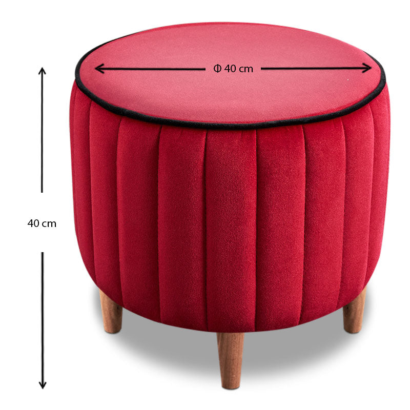 Σκαμπώ Lindy Megapap βελούδινο χρώμα κόκκινο 40x40x40εκ. - Hippiehome.gr