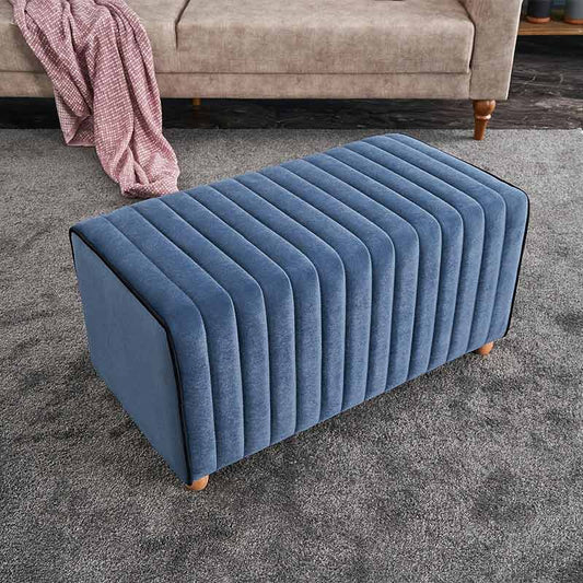 Σκαμπώ Mabel Megapap βελούδινο χρώμα μπλε 80x40x40εκ. - Hippiehome.gr