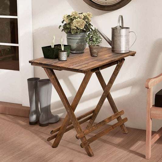 Τραπέζι πτυσσόμενο Queen Megapap από ξύλο οξιάς σε χρώμα καρυδί εμποτισμού 60x60x75εκ. - Hippiehome.gr