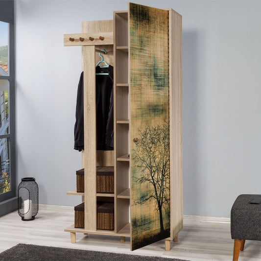 Έπιπλο εισόδου Soho Megapap χρώμα sonoma 90x36x194εκ. - Hippiehome.gr