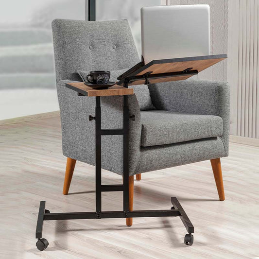 Τραπεζάκι βοηθητικό - laptop Frenk Megapap πολυμορφικό μεταλλικό - μελαμίνης χρώμα atlantic pine 67x45,5x62/87εκ. - Hippiehome.gr