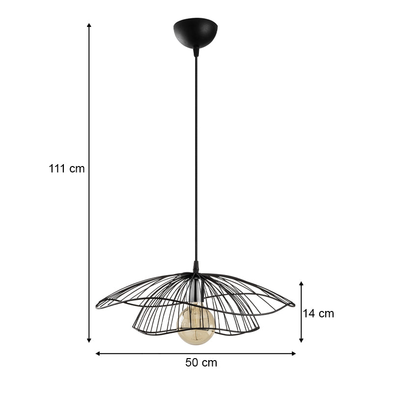 Φωτιστικό οροφής Yildo Megapap E27 μεταλλικό μονόφωτο χρώμα μαύρο Φ50x111εκ. - Hippiehome.gr
