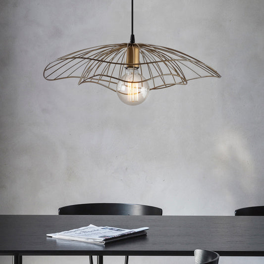 Φωτιστικό οροφής Yildo Megapap E27 μεταλλικό μονόφωτο χρώμα χρυσό vintage Φ50x111εκ. - Hippiehome.gr