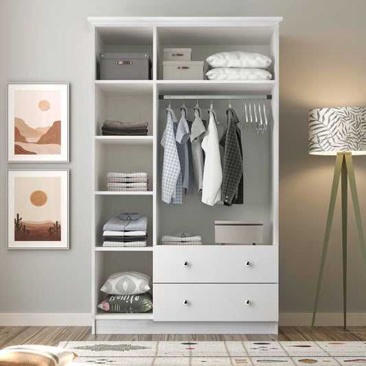 Ντουλάπα ρούχων Emily Megapap τρίφυλλη χρώμα λευκό 105x50x210εκ. - Hippiehome.gr