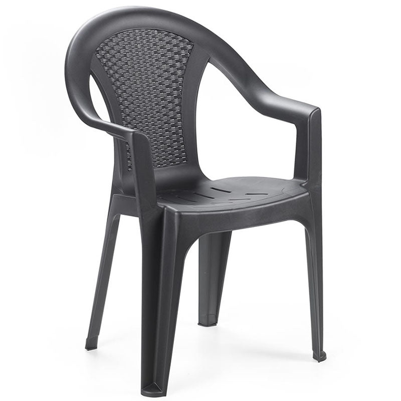 Πολυθρόνα Ischia από πολυπροπυλένιο σε χρώμα ανθρακί 54x56x81εκ. - Hippiehome.gr