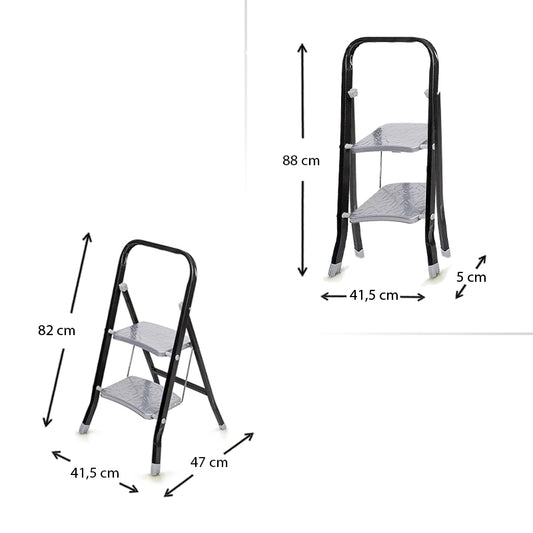 Σκαλοσκαμπό Class Perilla μεταλλικό 2 σκαλιών 45εκ. - Hippiehome.gr