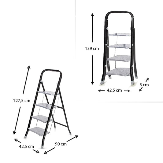 Σκαλοσκαμπό Class Perilla μεταλλικό 4 σκαλιών 91εκ. - Hippiehome.gr