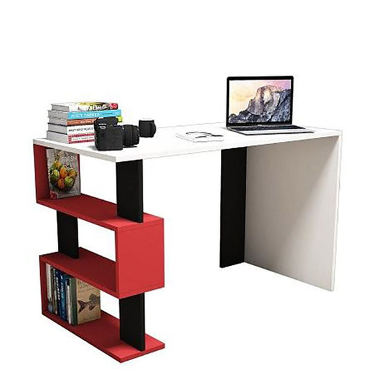 Γραφείο AIGINA Λευκό/Κόκκινο/Μαύρο 120x60x75cm - Hippiehome.gr