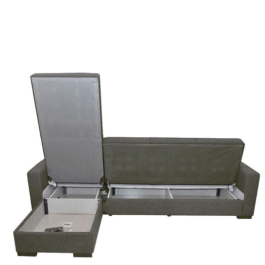 Καναπές Κρεβάτι Γωνιακός JOSE Γκρι 270x165x84cm - Hippiehome.gr